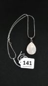 SILVER MOTHER OF PEARL PENDANT ON SILVER CHAIN