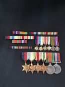 SET OF WW2 MEDALS WITH MINIATURES AND RIBBON BARS