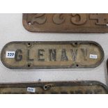 GENUINE ORIGINAL CAST IRON RAILWAY SIGN - GLENAVY