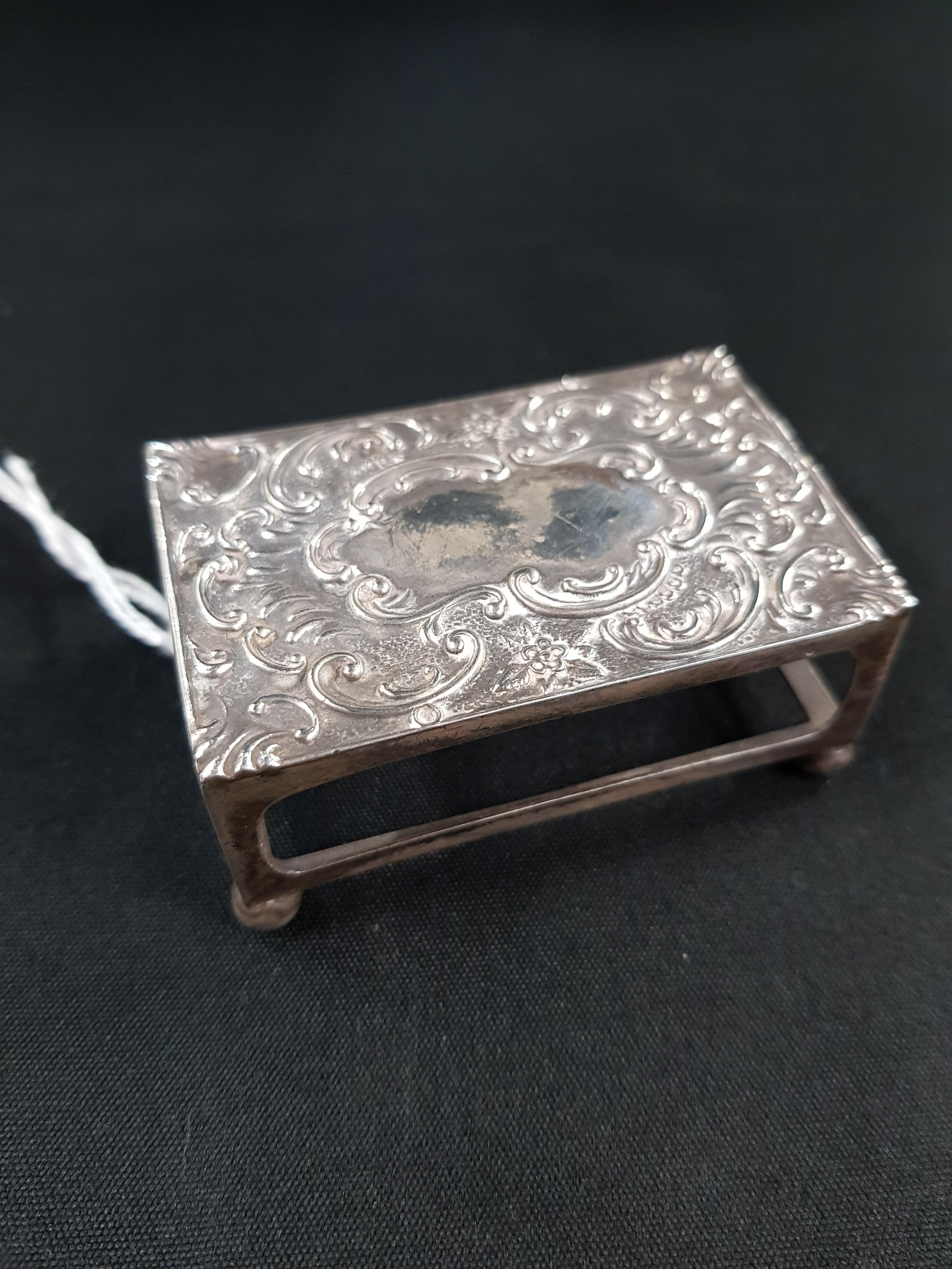 ANTIQUE SILVER MATCH BOX HOLDER