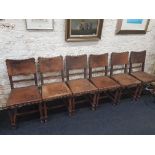 SET OF 6 ARTS AND CRAFTS DINING CHAIRS GIFTED BY MICHAEL COLLINS TO HIS SISTER