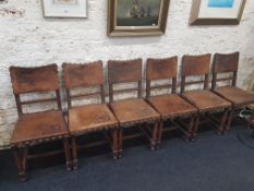 SET OF 6 ARTS AND CRAFTS DINING CHAIRS GIFTED BY MICHAEL COLLINS TO HIS SISTER
