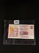CLYDESDALE BANK £20 NOTE 30.11.1990