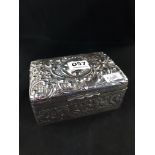 VICTORIAN EMBOSSED SILVER CASKET BIRMINGHAM 1900/01- 528 GMS