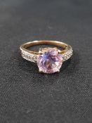SILVER AND GUILDED AMETHYST RING