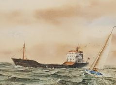 FRAMED SHIPPING PICTURE 'BALLYKERN COAL TRAWLER'