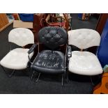 3 ORIGINAL 1970 SAM LARSEN FOR DUX LOUNGE CHAIRS