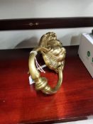 BRASS LION DOOR KNOCKER