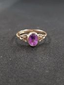 9 CARAT GOLD AND AMETHYST RING
