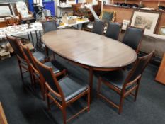 NORWEGIAN MID CENTURY EXTENDING TABLE & 8 CHAIRS PRODUCED BY NESJESTRANDA MOBELFABRIKK A/S