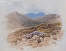 J.W.CAREY - WATERCOLOUR - SLIEVE BERNAGH OR THE DEVILS BITE 7' X 6'