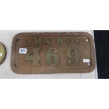 GENUINE ORIGINAL CAST IRON RAILWAY SIGN - LMS NCC 469