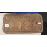 GENUINE ORIGINAL CAST IRON RAILWAY SIGN - L.M.S NCC 2178