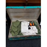 LARGE MILITARY KIT TRUNK TO INCLUDE UNIFORM AND KIT