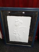 3 LARGE EMBOSSED ORIENTAL PICTURES