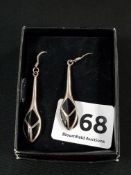 SILVER ENAMEL DROP EARRINGS