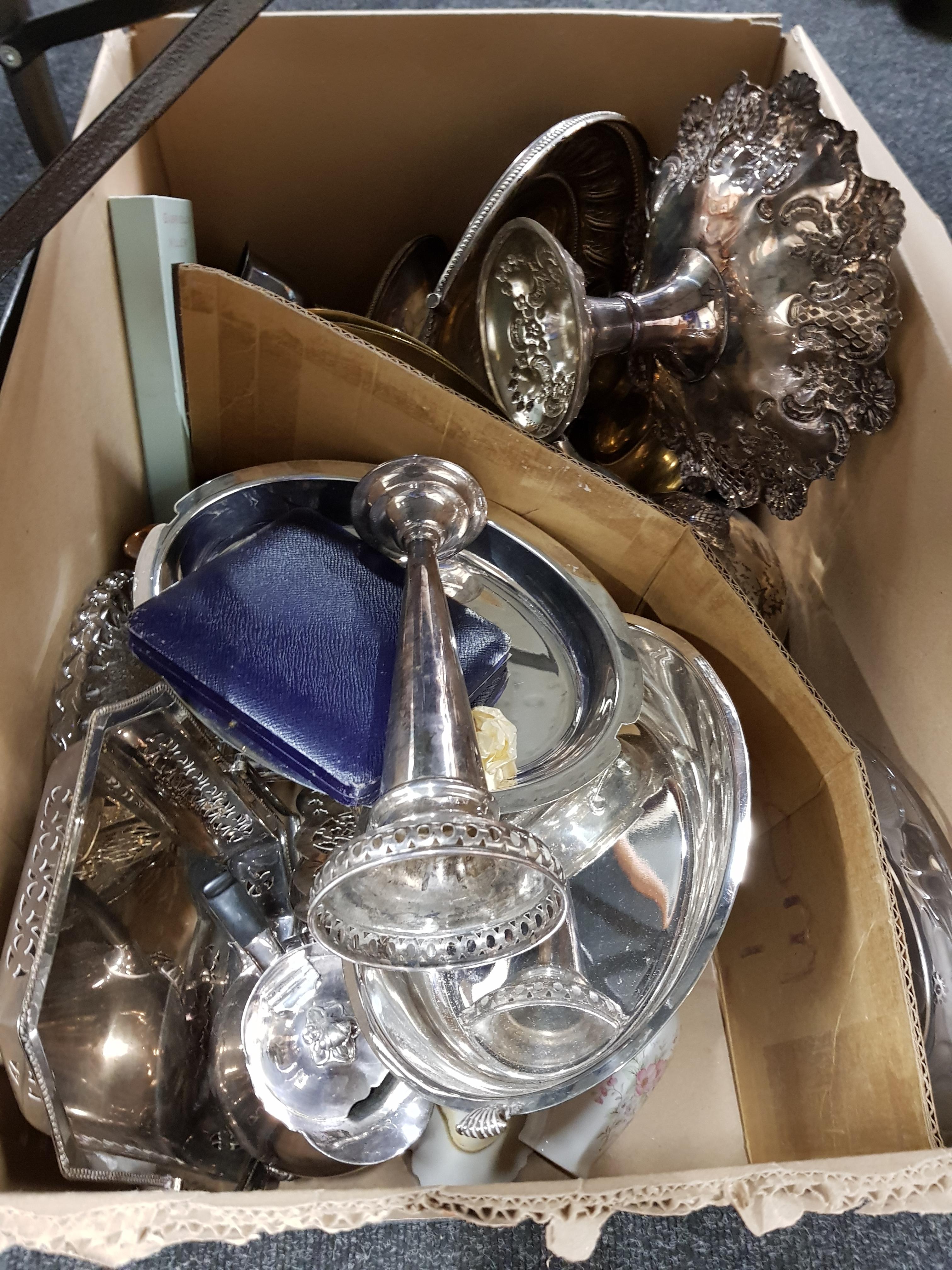 BOX OF SILVER PLATED WARE