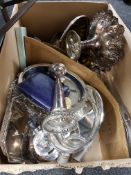 BOX OF SILVER PLATED WARE