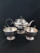 3 PIECE SILVER TEA SET BIRMINGHAM 1930-31 588G