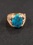 CONTINENTAL GOLD AND TURQUOISE RING