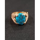 CONTINENTAL GOLD AND TURQUOISE RING