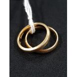 2 18 CARAT GOLD WEDDING BANDS 7.6 GMS