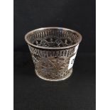 ANTIQUE SILVER PIERCED VASE 84G