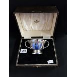 ANTIQUE SILVER TWIN HANDLED LOVING CUP