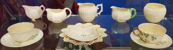 QUANTITY MOSTLY OLD BELLEEK ITEMS