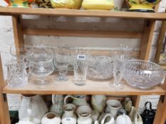 2 CUT GLASS BOWLS AND QUANTITY OF OTHER GLASS