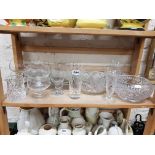 2 CUT GLASS BOWLS AND QUANTITY OF OTHER GLASS