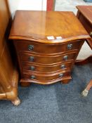 SMALL 4 DRAWER BOW FRONTED CHEST OF DRAWERS