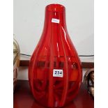 LARGE STUDIO RED GLASS VASE