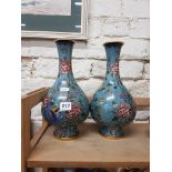 PAIR OF CLOISONNE VASES