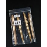 4 ROLLED GOLD PENS