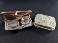 TWO ANTIQUE COIN HOLDERS