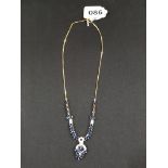 BEAUTIFUL 14 CARAT GOLD DIAMOND & SAPPHIRE NECKLACE