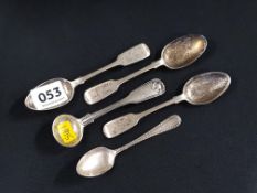 5 VARIOUS ANTIQUE SILVER SPOONS 93 GRAMS