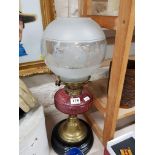 VICTORIAN RUBY OIL LAMP