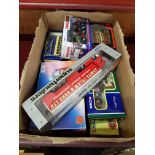 BOX LOT OF MODEL BUSES AND TRUCKS