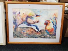 WINSTON WEIR - MIXED MEDIA - PIG & ROOSTER