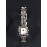 LADIES MARCASITE COLLECTION SILVER TONE WATCH BOXED