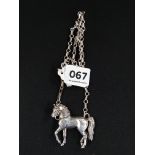 SOLID STERLIN SILVER DESIGNER HORSE NECKLACE