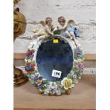 GERMAN PORCELAIN CHERUB MIRROR