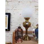 BRASS OIL LAMP AND STORM LAMP