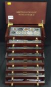 WOODEN COIN CHEST DRAWERS WITH COINS