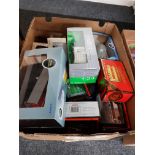 BOX LOT OF MODEL CARS, BUSES ETC