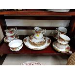 21 PIECE COUTRY ROSE TEA SET