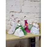 6 COALPORT FIGURES