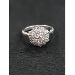 18 CARAT WHITE GOLD & DIAMOND CLUSTER RING WITH HINGED SHANK